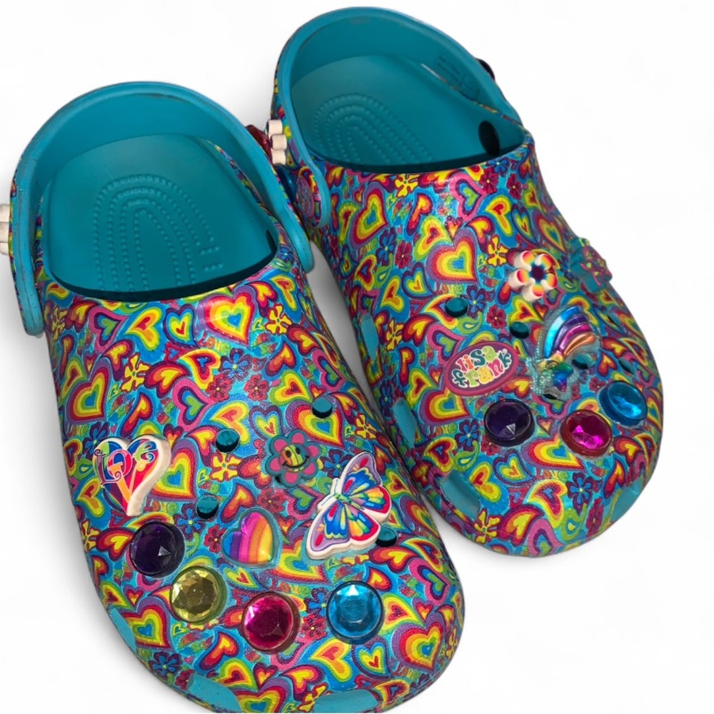 Lisa Frank X Crocs Classic Clog Limited Edition RARE Blue Sz J5/ Womens Sz 7 - Picture 2 of 11